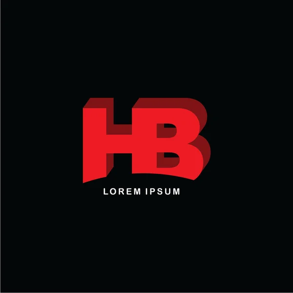 Lettres jointes icône logo HB — Image vectorielle