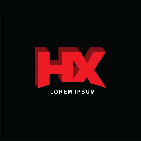 Přidal se dopisy Hx logo ikonu — Stockový vektor