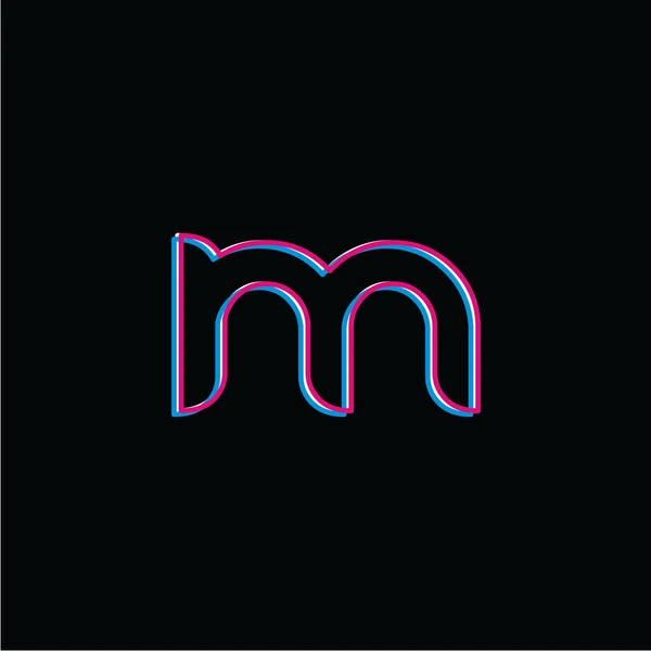 Logotipo moderno letra única M — Vetor de Stock