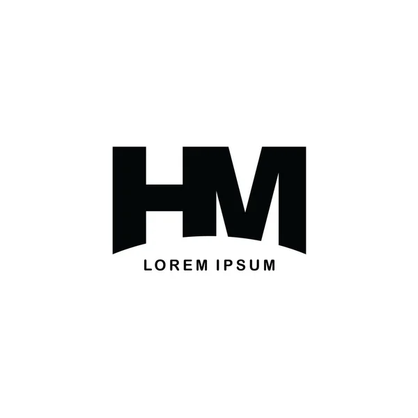 Letras unidas ícone do logotipo HM —  Vetores de Stock