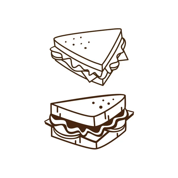 Ícone de sanduíche plana —  Vetores de Stock