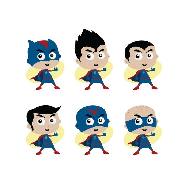 Dibujos animados super héroes — Vector de stock