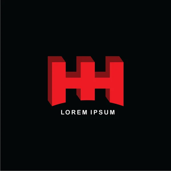 Letras unidas HH logotipo ícone — Vetor de Stock