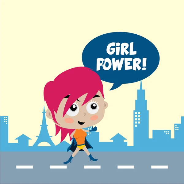 Žena superhrdina kresleného — Stockový vektor