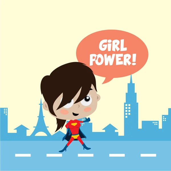 Cartoon superhero woman — Stock Vector