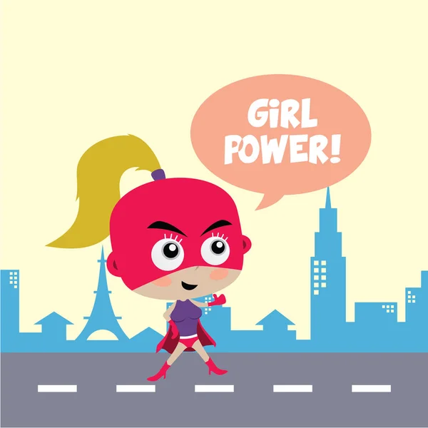 Mulher super-herói dos desenhos animados —  Vetores de Stock