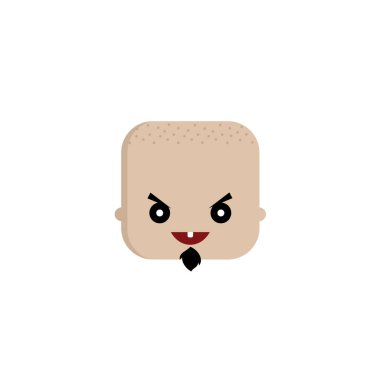 Kare şekli çizgi film kafa