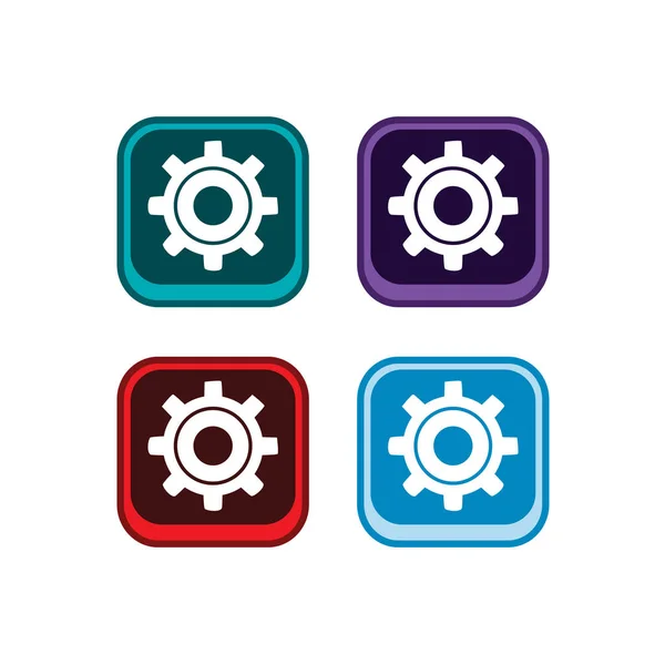 Setting cog color icons — Stock Vector