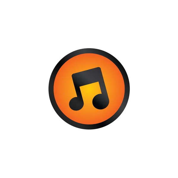 Music song round glossy icon — Stock Vector
