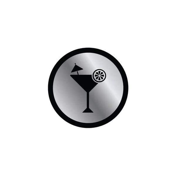 Lounge cocktail glossy icon — Stock Vector