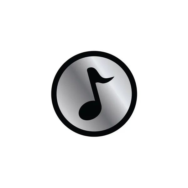 Chanson de musique ronde icône brillante — Image vectorielle