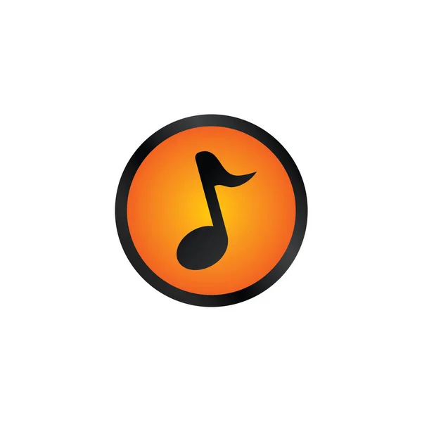 Music song round glossy icon — Stock Vector