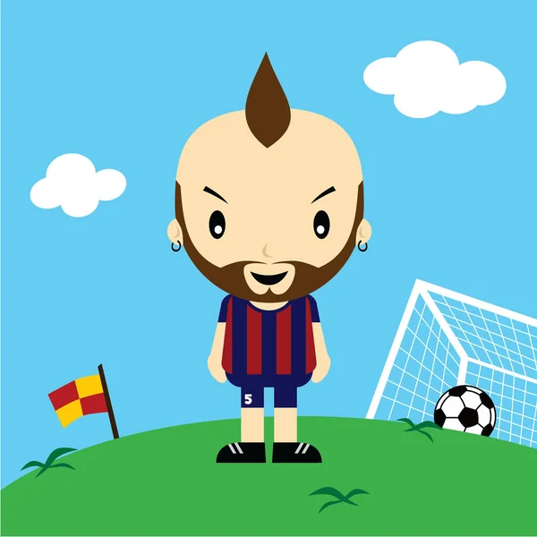 Cartoon soccer player — Stock Vector