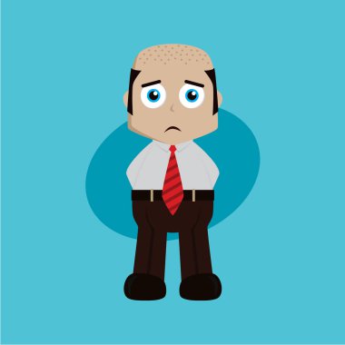 İşadamı karakter yorgun. Zor iş