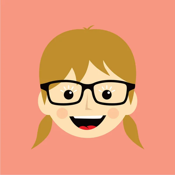 Caricatura chica cara — Vector de stock