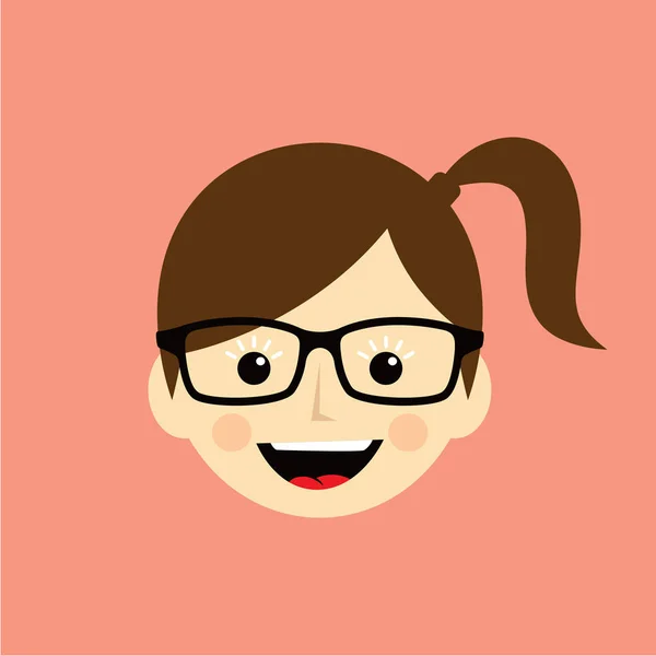 Caricatura chica cara — Vector de stock