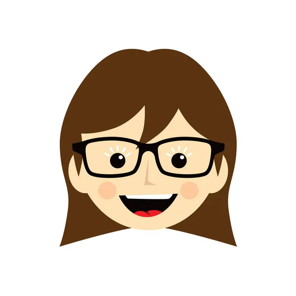 Caricatura chica cara — Vector de stock