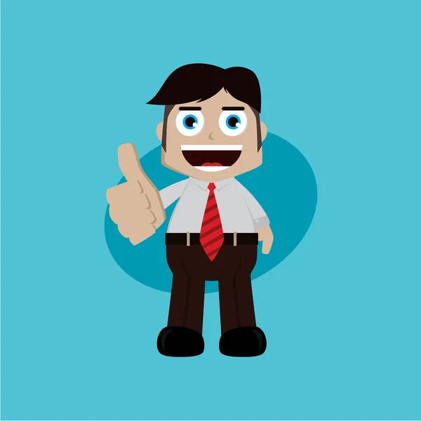 Hombre de negocios feliz con su trabajo — Vector de stock