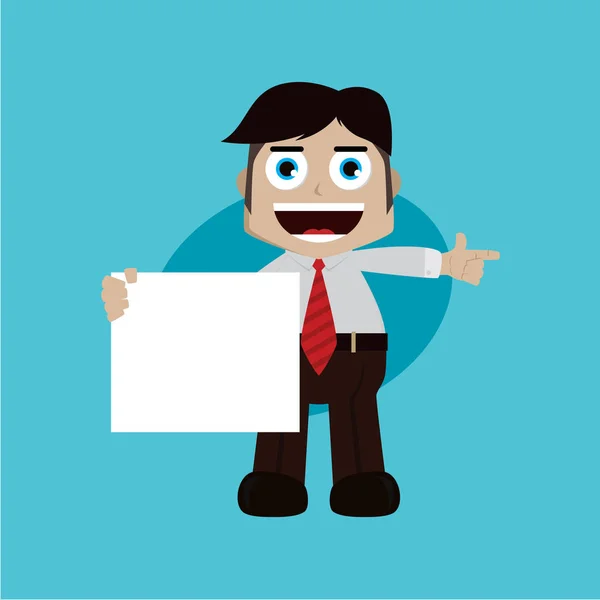 Business man happy with his work — Stock Vector