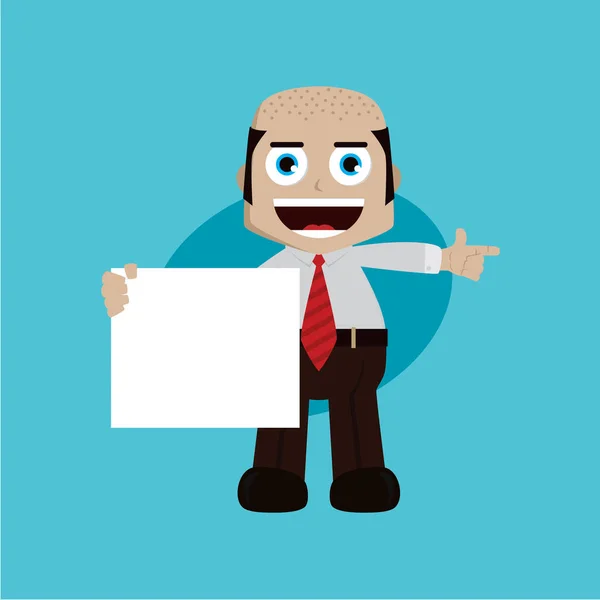 Business man happy with his work — Stock Vector