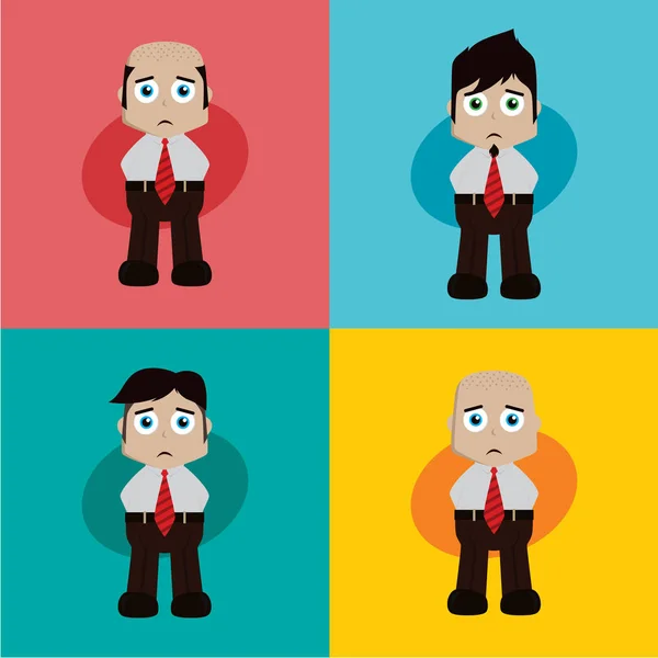 Set of Businessman character tired. — Stock Vector