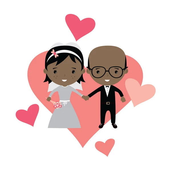 Pareja de boda romántica . — Vector de stock