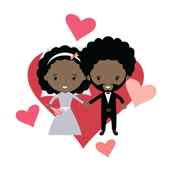 Pareja de boda romántica . — Vector de stock