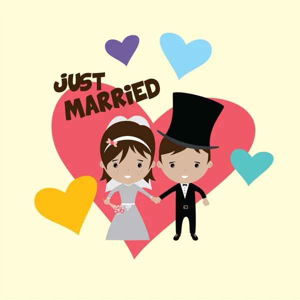 Pareja de boda romántica . — Vector de stock