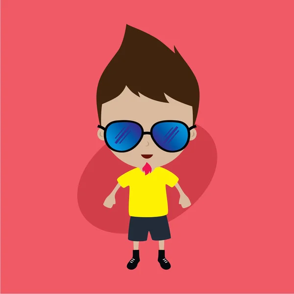 Chico con ropa de verano — Vector de stock