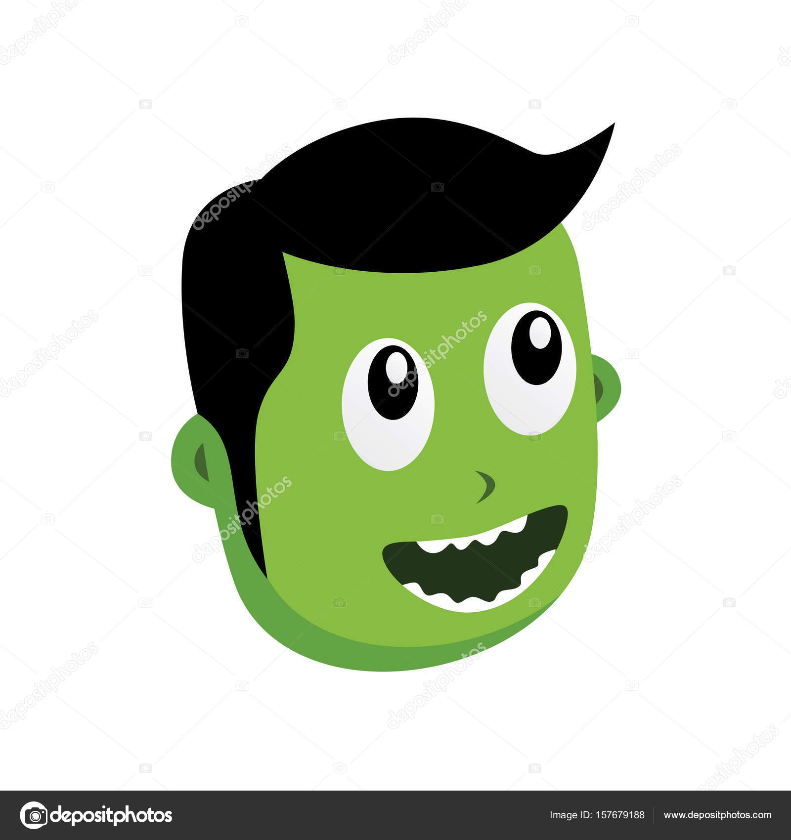Funny green alien with facial expression Stock Vector Image by ©vectorfirst  #157679188