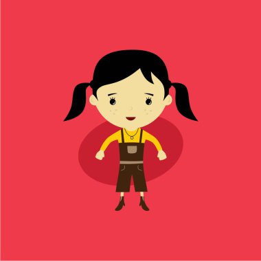 sevimli kız çizgi film karakteri