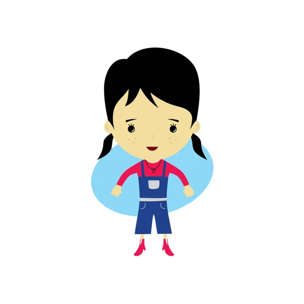 Personaje de dibujos animados chica adorable — Vector de stock