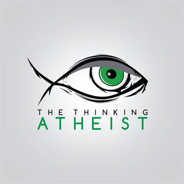 atheism theme logo with eye and text