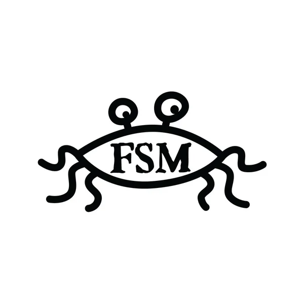Flying Spaghetti Monster pictogram — Stockvector