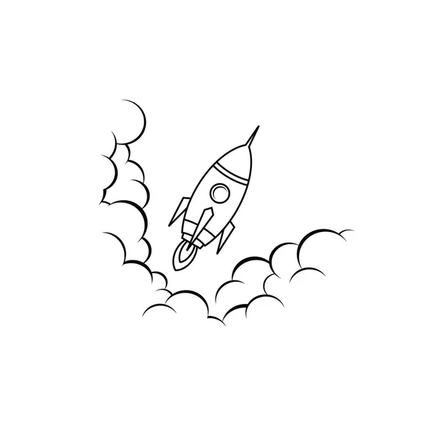 Outlined space ship — Stock Vector