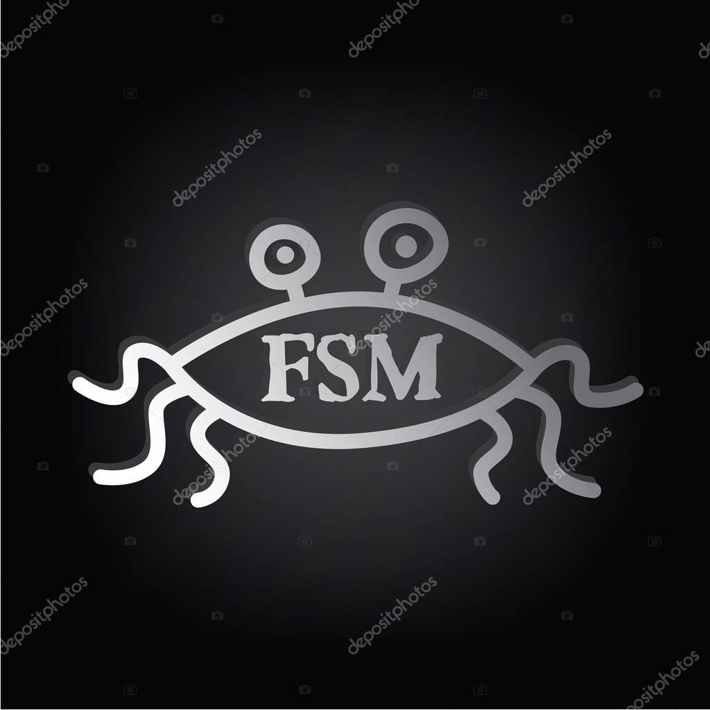 Flying Spaghetti Monster - Atheism Satyr God Parody Vector Art