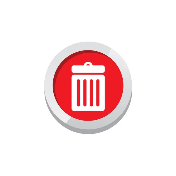 Garbage bin platte pictogram — Stockvector
