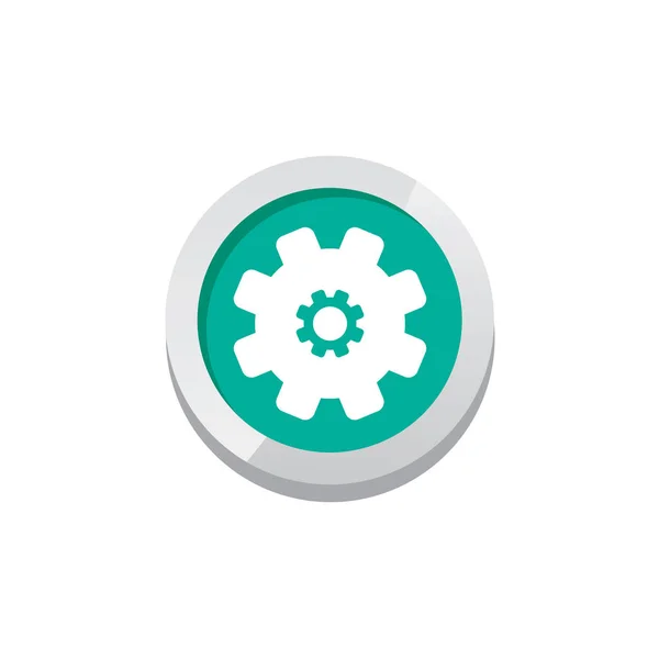 Gear flat icon — Stock Vector