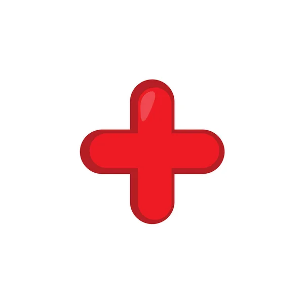 Red cross flat icon — Stock Vector