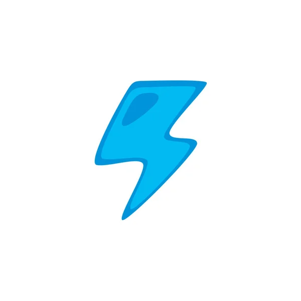 Blue lightning flat icon — Stock Vector