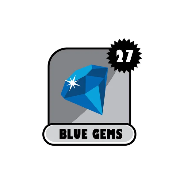 Gemme blu icona piatta — Vettoriale Stock