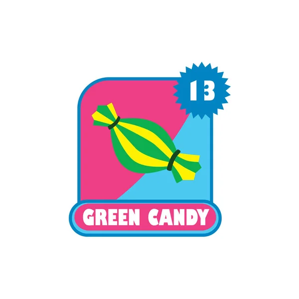 Green candy flat icon — Stock Vector