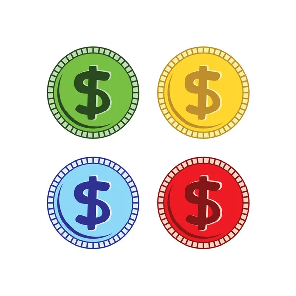Ikony przycisków Dolar — Wektor stockowy