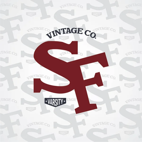 SF varsity badge — Stock vektor