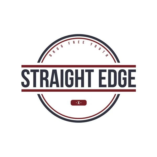 Straight edge badge label — Stock Vector