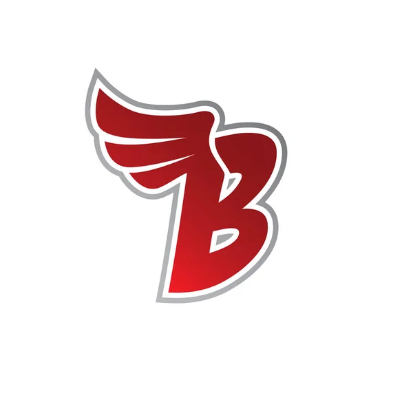 Логотип буквы B с крылом — стоковый вектор