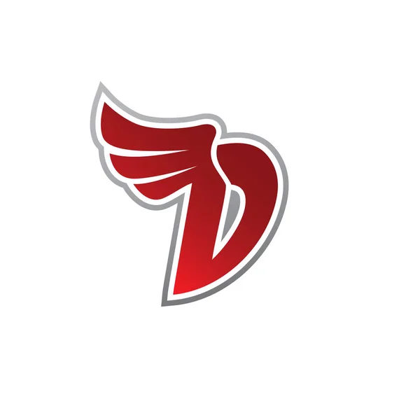 Logotipo letra D con ala — Archivo Imágenes Vectoriales