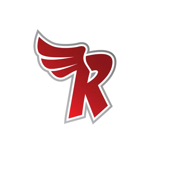 Логотип буквы R с крылом — стоковый вектор