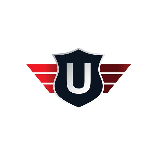 U list logo ze skrzydłami — Wektor stockowy