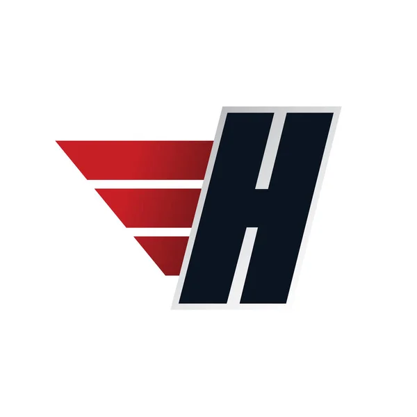 H harfi logo kanadı — Stok Vektör